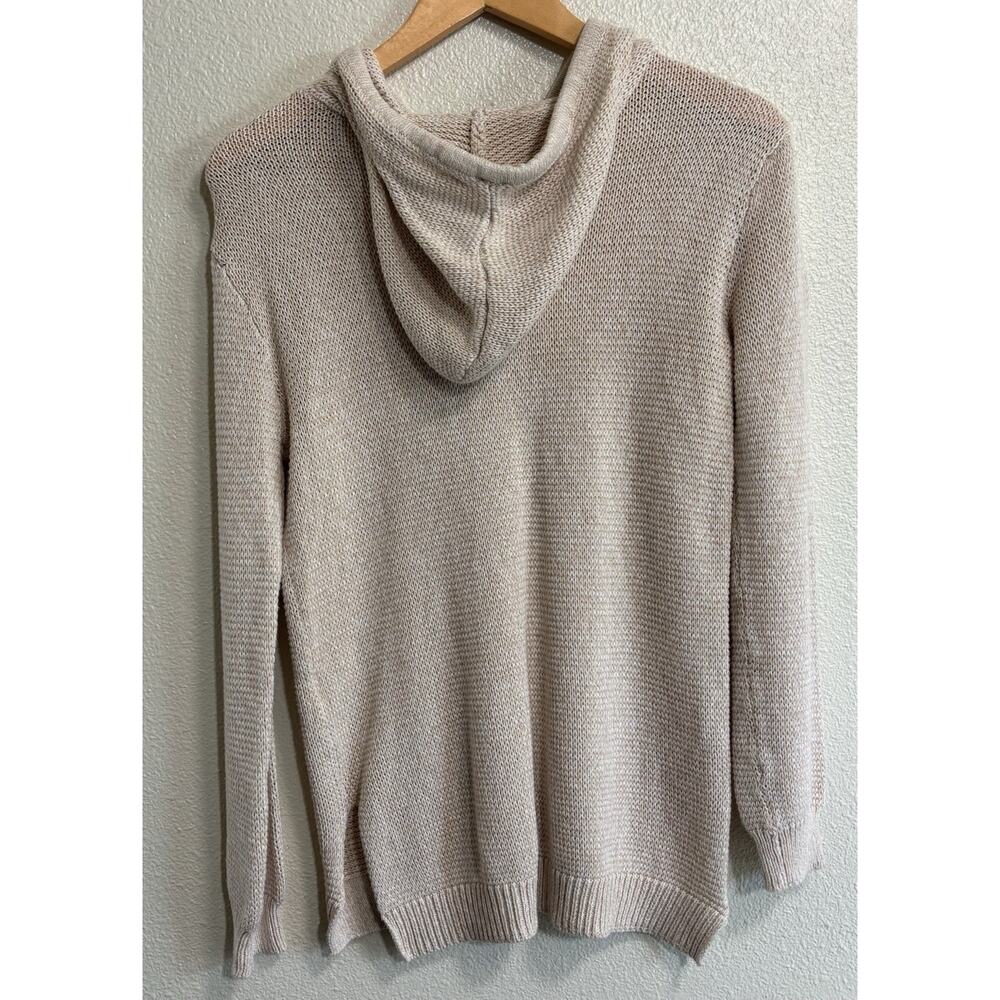Harper Lane Cream Knit Hoodie Sweater Fisherman Nautical Preppy Women’s Size S - Picture 2 of 11